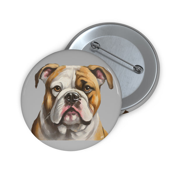 American Bulldog Metal Pinback Buttons