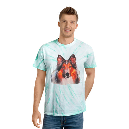 Collie - Rough Coated Unisex Tie-Dye Tee, Cyclone