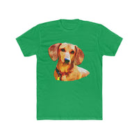 Dachshund 'Daisy' --  Men's Fitted Cotton Crew Tee