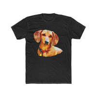 Dachshund 'Daisy' --  Men's Fitted Cotton Crew Tee
