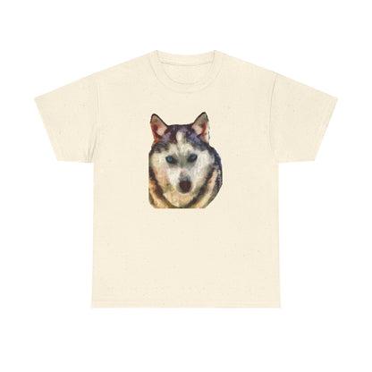 Siberian Husky 'Sacha' Unisex Heavy Cotton Tee