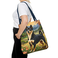 Black & Tan Shiba Inu  -  Polyester Tote Bag (AOP)