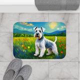 White Schnauzer Bathroom Rug Mat