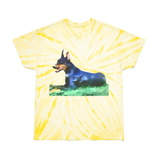 Doberman Pinscher Classic Tie-Dye Cotton Tee, Cyclone