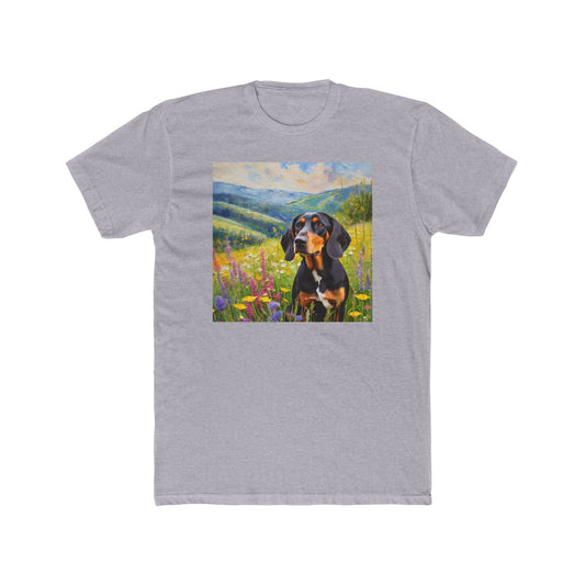 Black & Tan Coonhound Men's Fitted Cotton Crew Tee