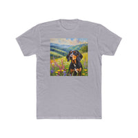 Black & Tan Coonhound Men's Fitted Cotton Crew Tee