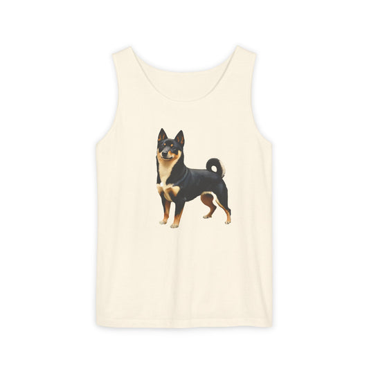 Black & Tan Shiba Inu Unisex Relaxed Fit Garment-Dyed Tank Top