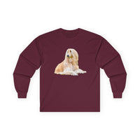 Afghan Hound  Cotton Long Sleeve Tee