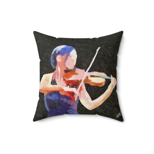 Violin 'The Bowist' Spun Polyester Throw Pillow