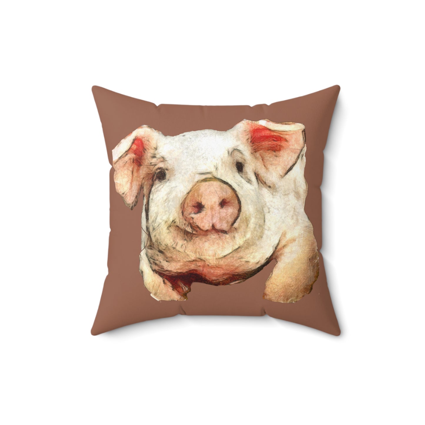 Pig 'Petunia'  Spun Polyester Throw Pillow