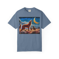 Coyotes under Moonlight Unisex Relaxed Fit Garment-Dyed T-shirt