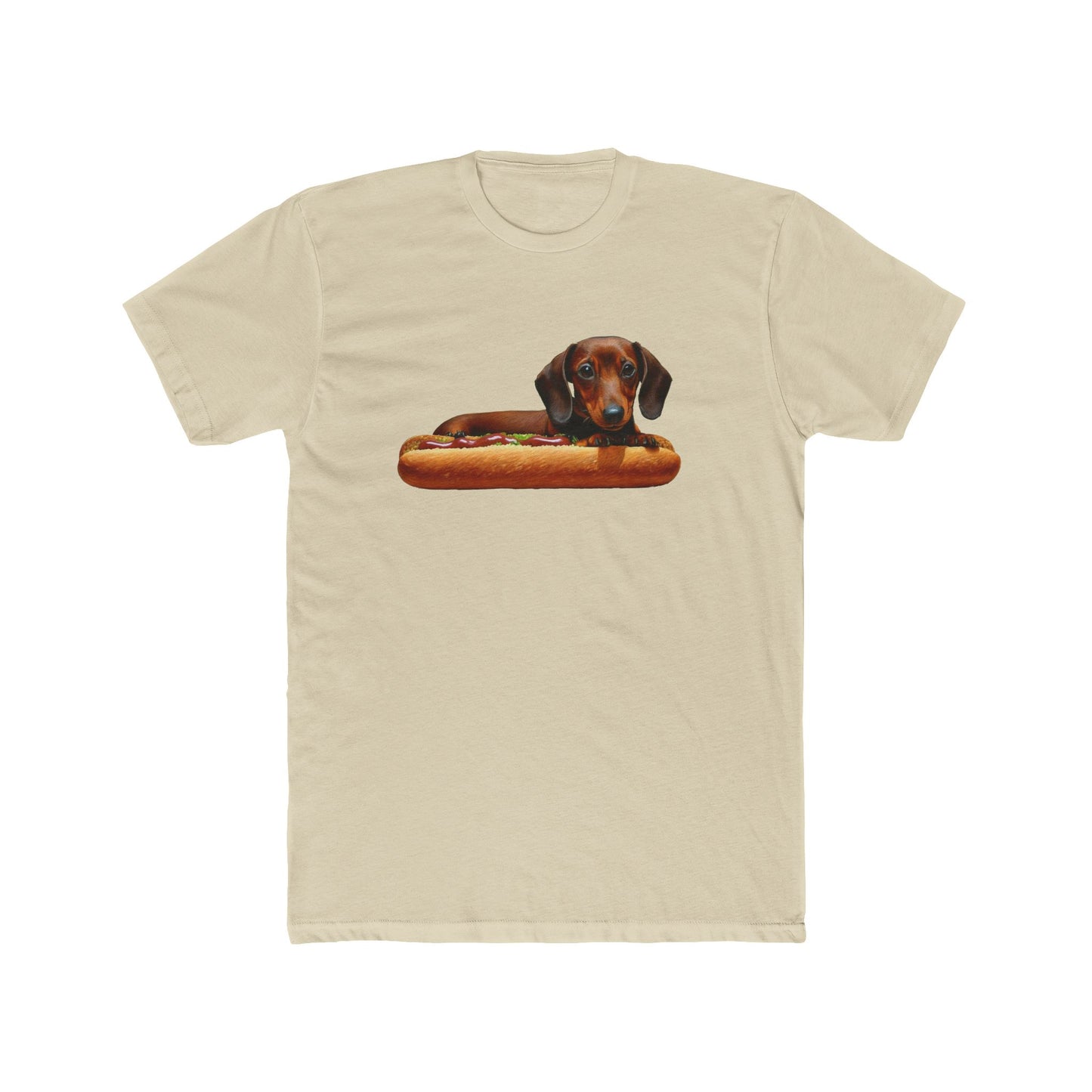 Dachshund Delight - Men's Fitted Cotton Crew Tee