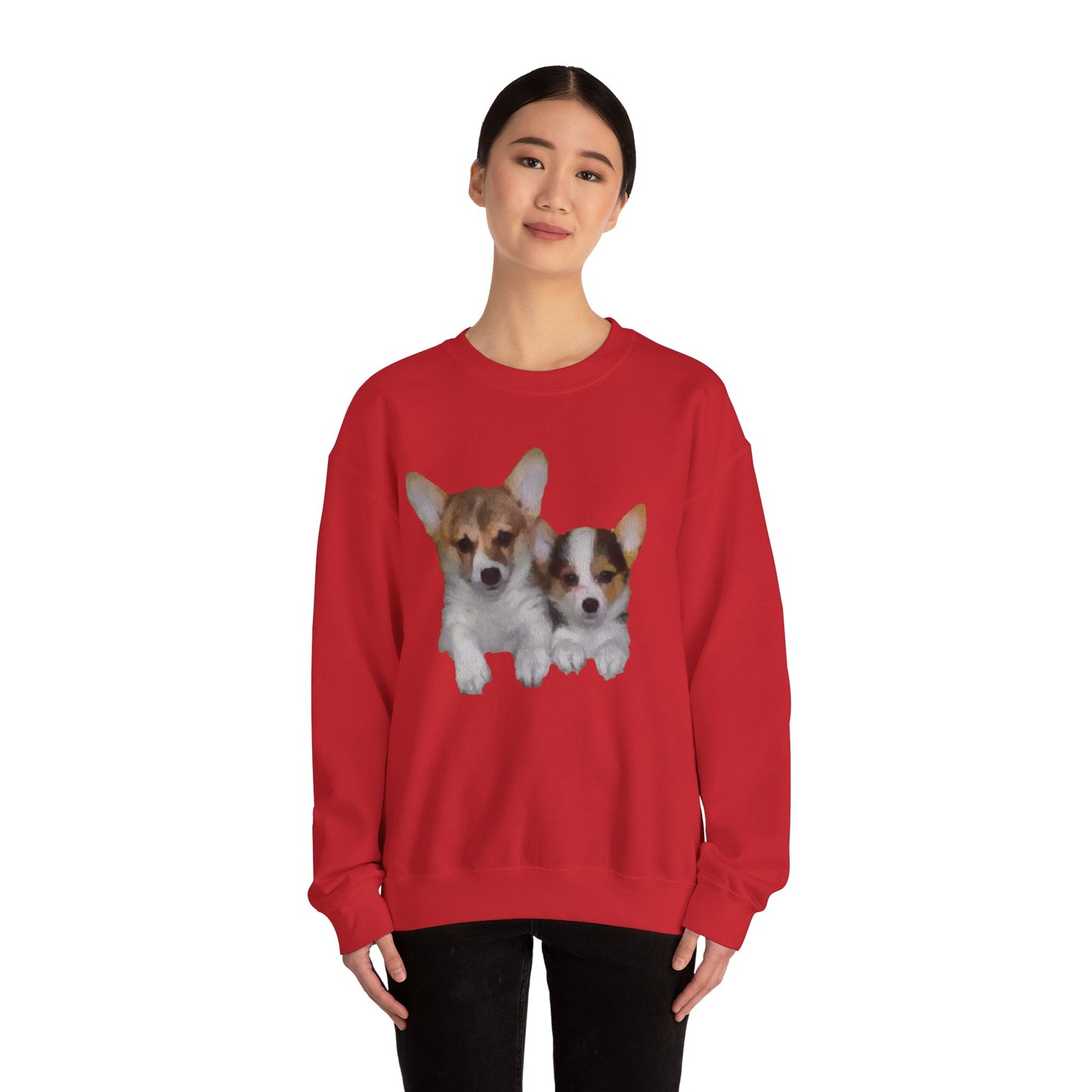 Welsh Corgi 'Cousins' Unisex 50/50 Crewneck Sweatshirt by DoggyLips™