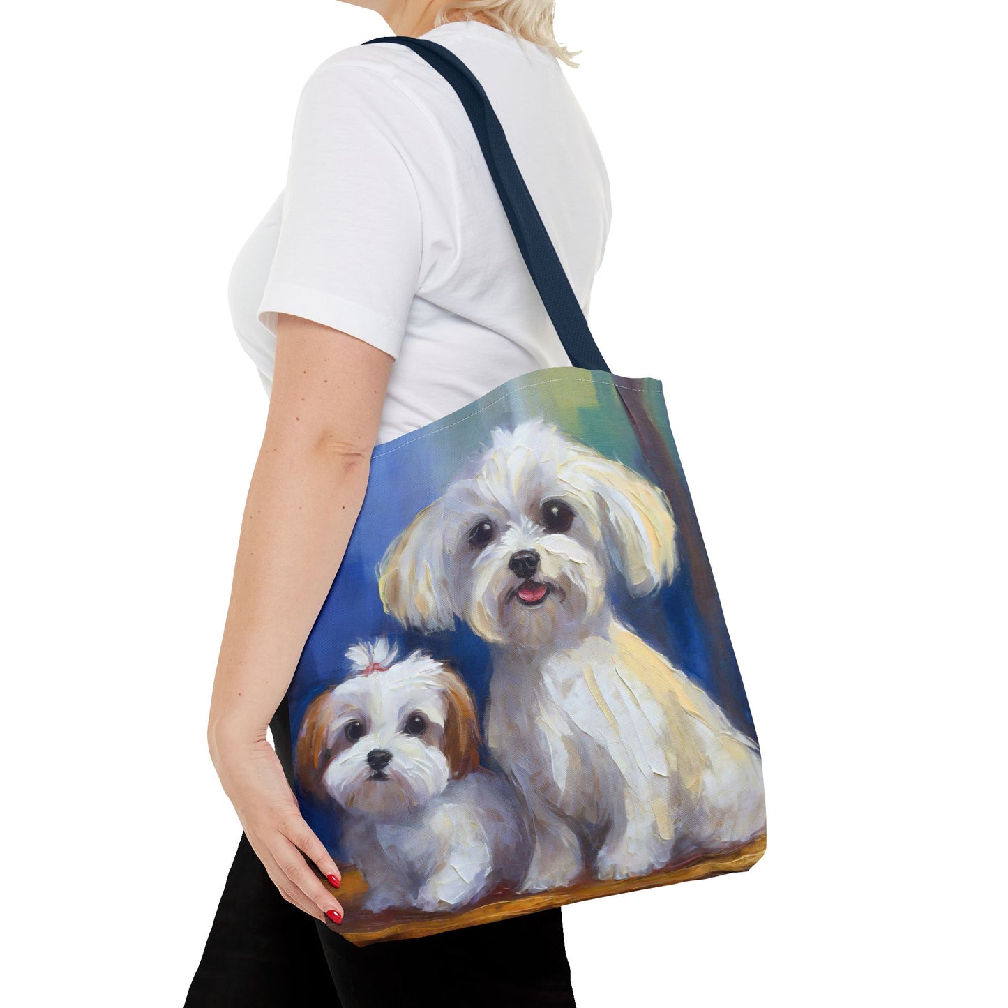 Maltese Polyester Tote Bag - The Elegance of Charm
