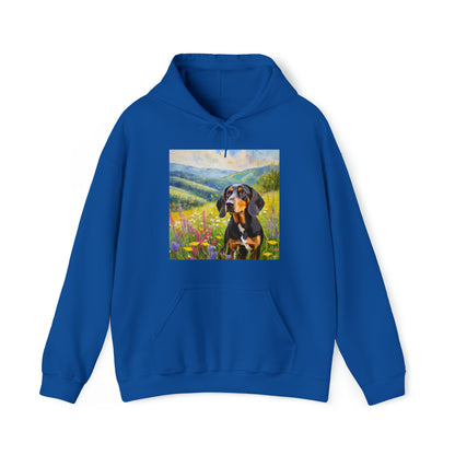 Black & Tan Coonhound Fine Art Hoodie