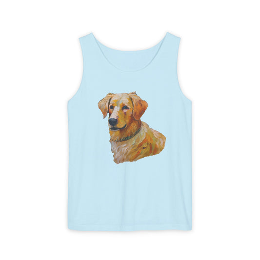 Golden Retriever Puppy - Unisex Relaxed Fit Garment-Dyed Tank Top