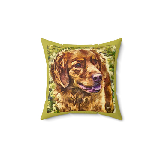 Nova Scotia Duck Tolling Retriever  -  Spun Polyester Throw Pillow