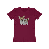 Welsh Corgi 'Cousins' Women's Slim Fit Ringspun Cotton T-Shirt