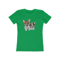 Welsh Corgi 'Cousins' Women's Slim Fit Ringspun Cotton T-Shirt