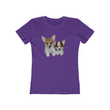 Welsh Corgi 'Cousins' Women's Slim Fit Ringspun Cotton T-Shirt