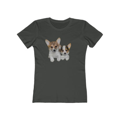 Welsh Corgi 'Cousins' Women's Slim Fit Ringspun Cotton T-Shirt