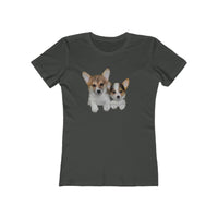 Welsh Corgi 'Cousins' Women's Slim Fit Ringspun Cotton T-Shirt