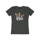 Welsh Corgi 'Cousins' Women's Slim Fit Ringspun Cotton T-Shirt