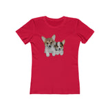 Welsh Corgi 'Cousins' Women's Slim Fit Ringspun Cotton T-Shirt