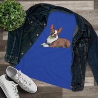 Boston Terrier Brown & White Women's Relaxed Cotton Tee
