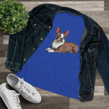 Boston Terrier Brown & White Women's Relaxed Cotton Tee