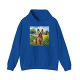 Briard in French Countryside Unisex 50/50 Hooded Sweatshirt