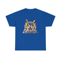 Great Horned Owl  'Hooty' Unisex Heavy Cotton Tee