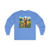 Briard in French Countryside Unisex Cotton Long Sleeve Tee