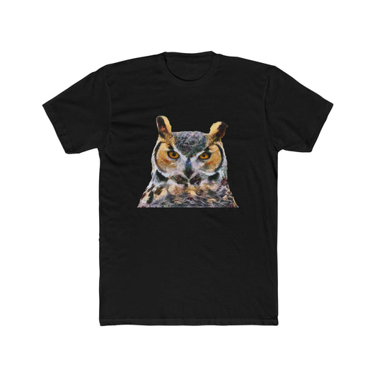 Great Horned Owl 'Hooty' Men's Fitted Cotton Crew Tee