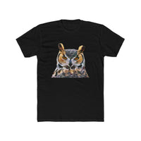 Great Horned Owl 'Hooty' Men's Fitted Cotton Crew Tee
