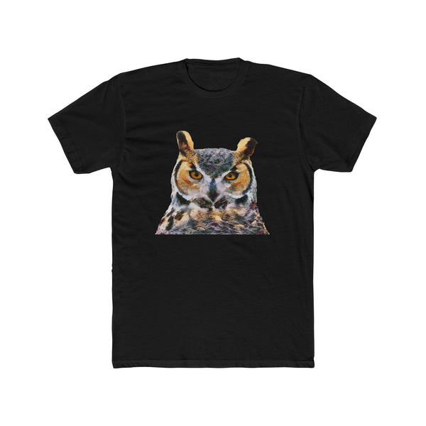 Great Horned Owl 'Hooty' Men's Fitted Cotton Crew Tee