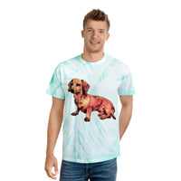 Dachshund 'Simone' Unisex Cotton Tie-Dye Tee, Cyclone