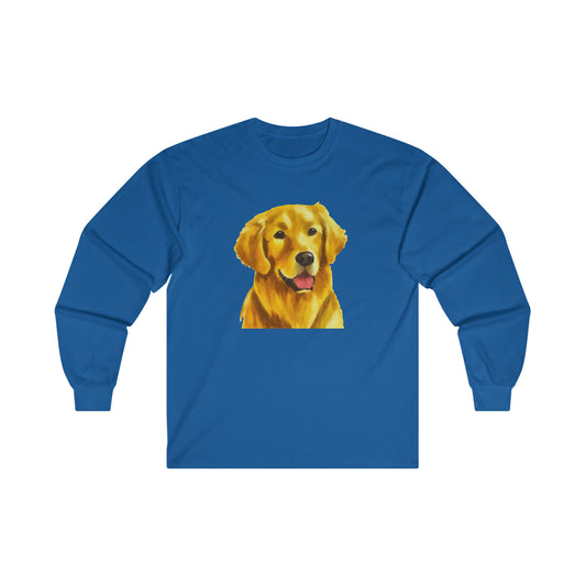 Beau the Golden Retriever Unisex Cotton Long Sleeve Tee