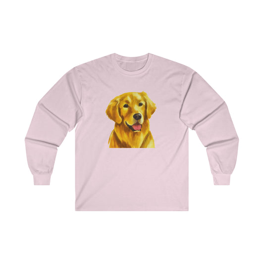 Beau the Golden Retriever Unisex Cotton Long Sleeve Tee