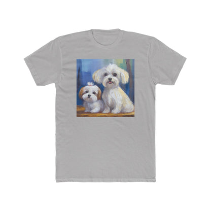 Maltese Puppies --  Men's Fitted Cotton Crew Tee