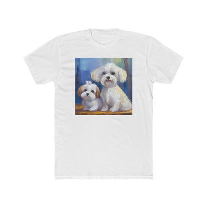 Maltese Puppies --  Men's Fitted Cotton Crew Tee