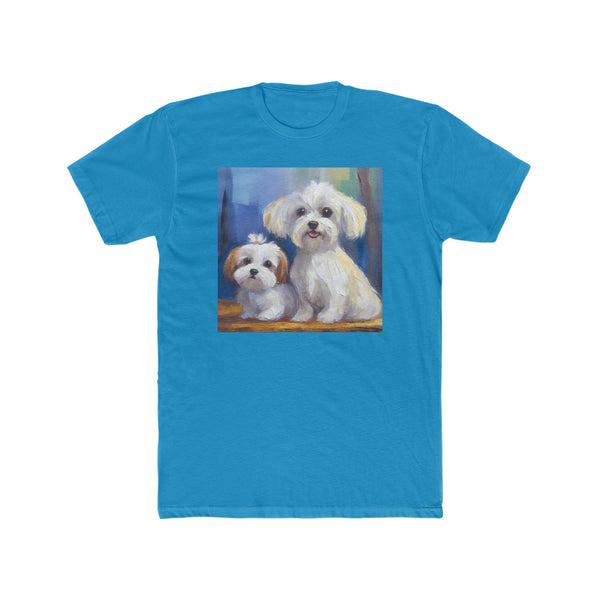 Maltese Puppies --  Men's Fitted Cotton Crew Tee