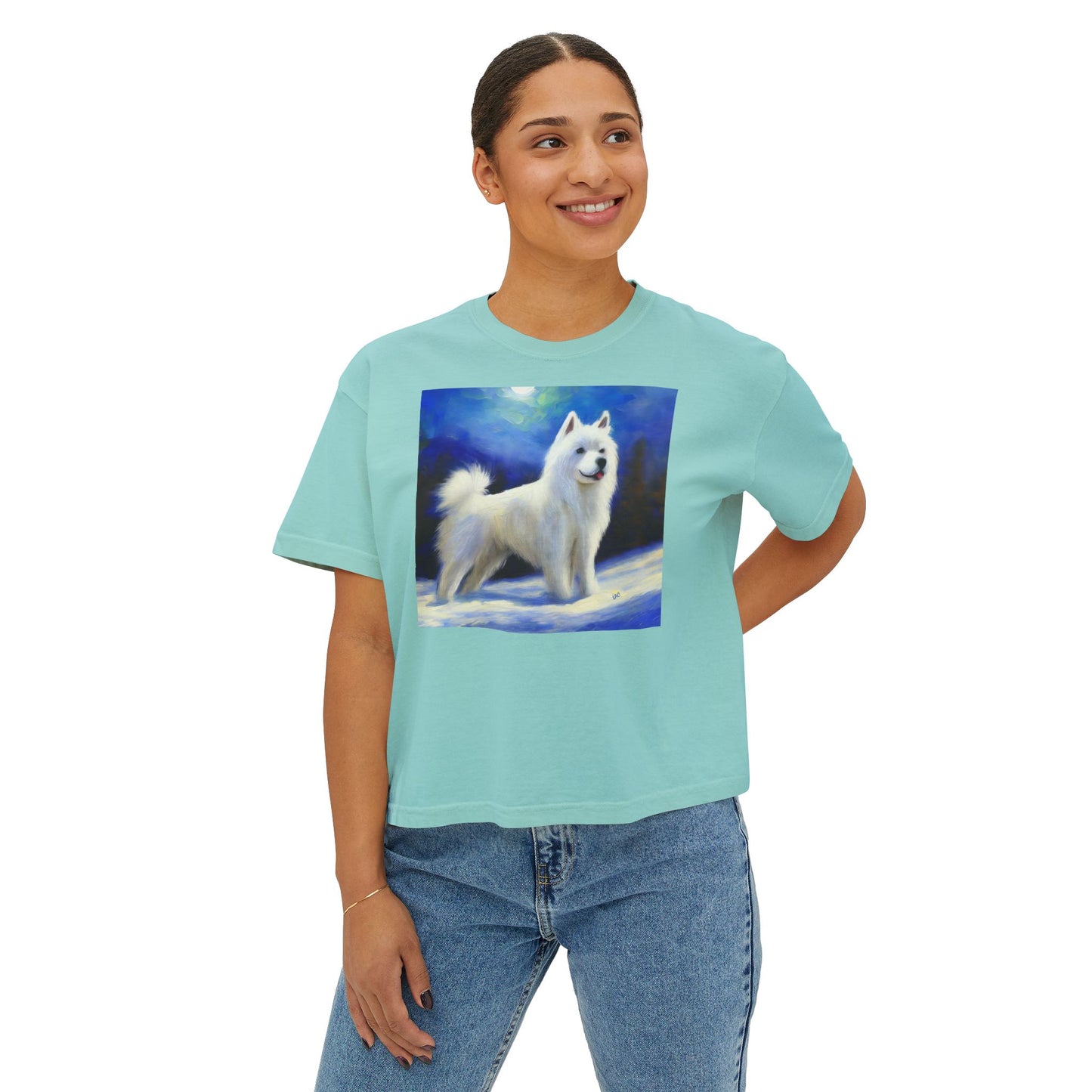 American Eskimo Dog Women's Oversized Boxy Tee