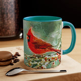 Winter Cardinal Accent Ceramic Coffee Mug, 11oz