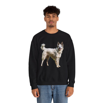 Chilly Day Charm: Pyrenean Shepherd Unisex 50/50 Crewneck Sweatshirt