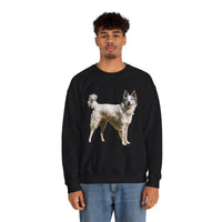 Chilly Day Charm: Pyrenean Shepherd Unisex 50/50 Crewneck Sweatshirt