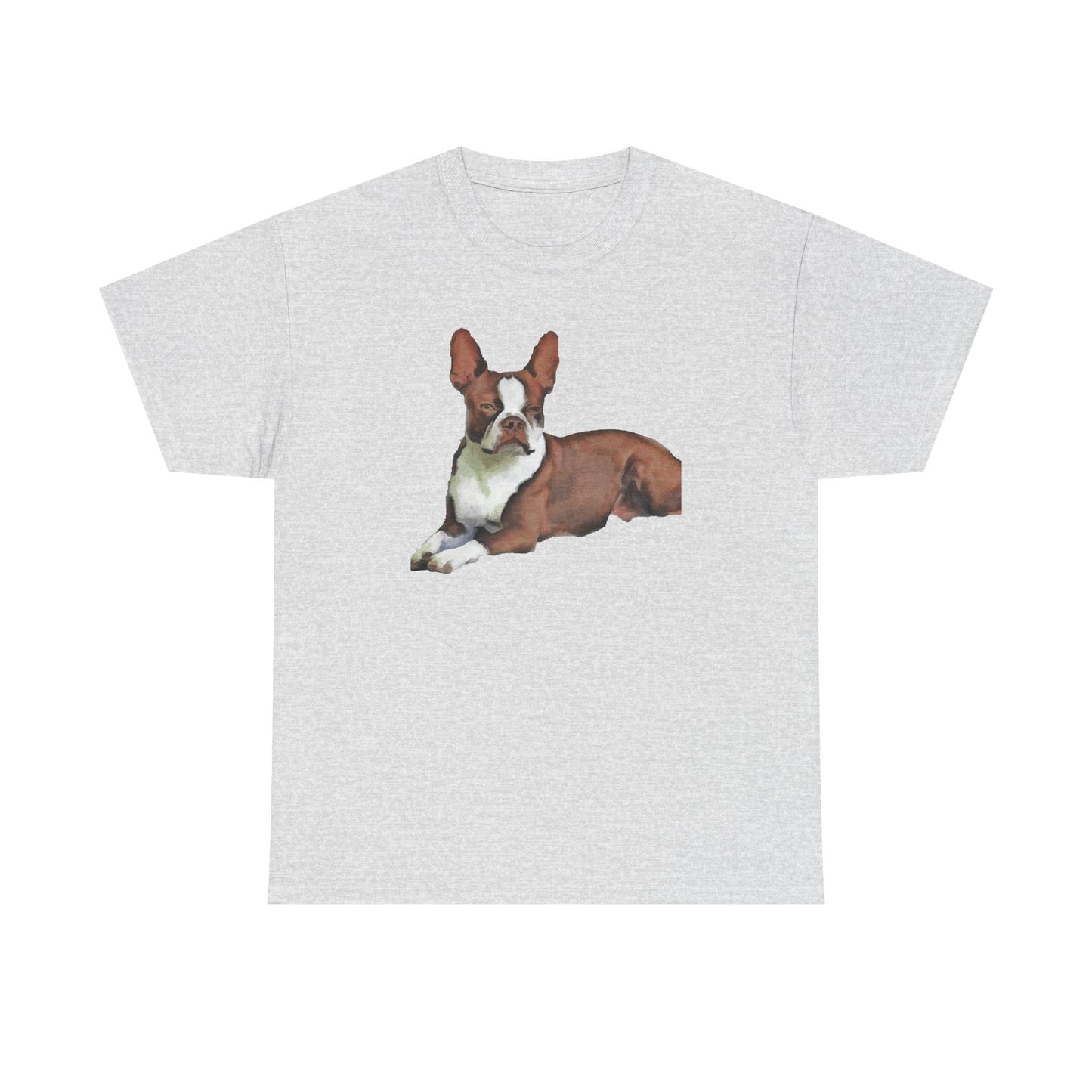 Boston Terrier - Brown & White Unisex Heavy Cotton Tee