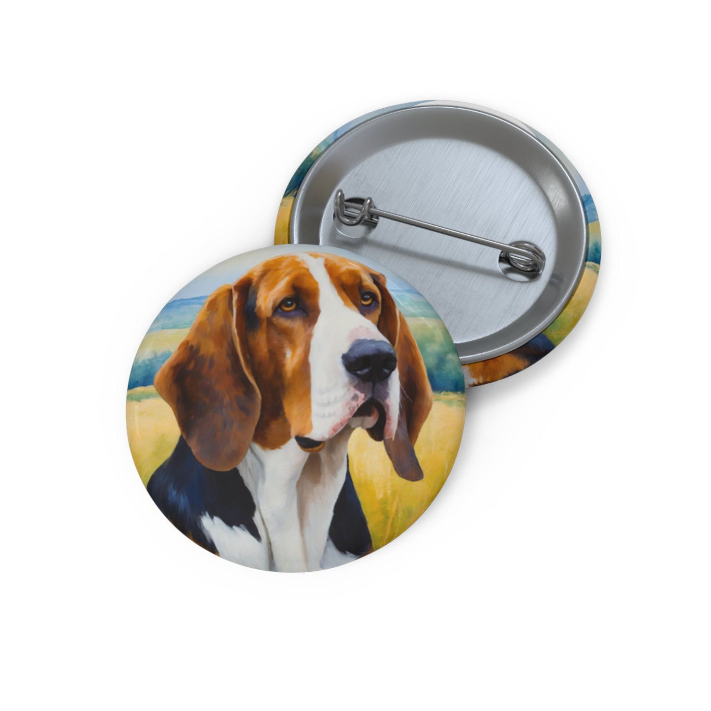 Charming American English Coonhound Metal Pinback Buttons