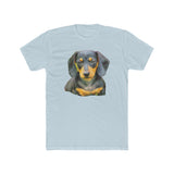 Dachshund 'Doxie #2' --  Men's Fitted Cotton Crew Tee