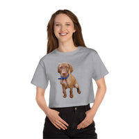Hungarian Vizsla 'Augie' Women's Cropped Cotton T-Shirt
